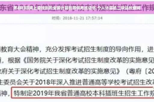 怎样打印网上查找到的全国计算机等级考试证书,个人计算机二级证书查询