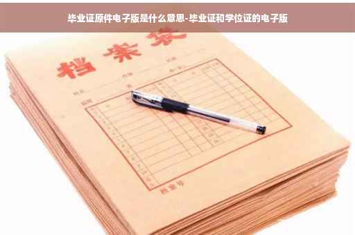 毕业证原件电子版是什么意思-毕业证和学位证的电子版