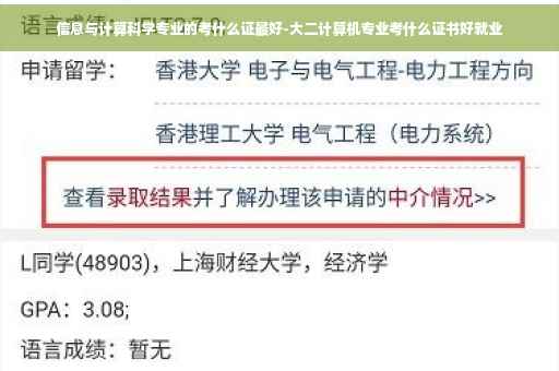 信息与计算科学专业的考什么证最好-大二计算机专业考什么证书好就业