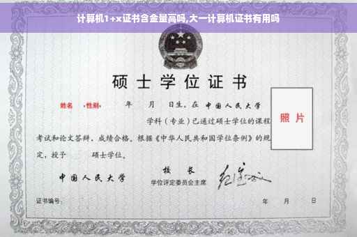 计算机1+x证书含金量高吗,大一计算机证书有用吗