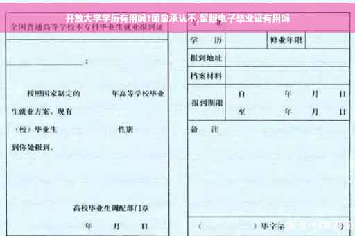 开放大学学历有用吗?国家承认不,留服电子毕业证有用吗