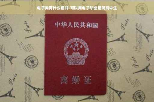 电子类有什么证书-可以用电子毕业证吗高中生