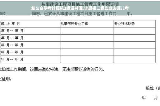 怎么自学考计算机2级证书呢,计算机二级毕业去哪儿考