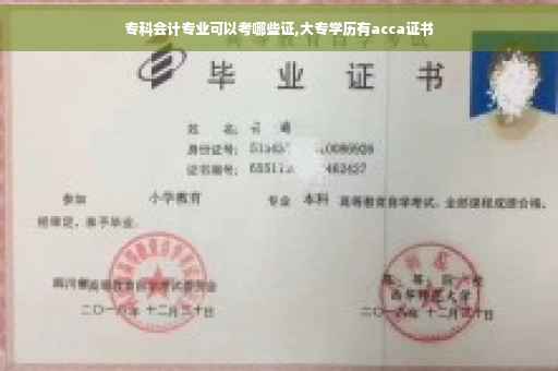 专科会计专业可以考哪些证,大专学历有acca证书