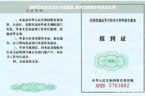 赣州卫校毕业证补办流程图,赣州卫校是中专还是大专