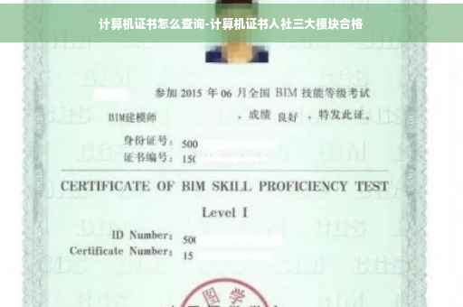 计算机证书怎么查询-计算机证书人社三大模块合格