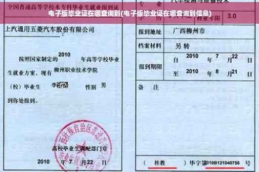 电子版毕业证在哪查询到(电子版毕业证在哪查询到信息)