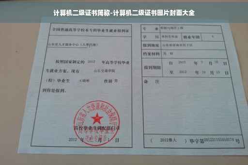 计算机二级证书简称-计算机二级证书图片封面大全