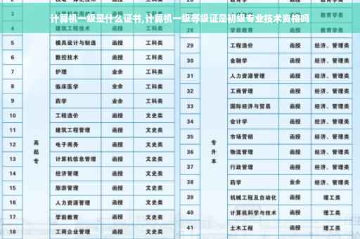 计算机一级是什么证书,计算机一级等级证是初级专业技术资格吗