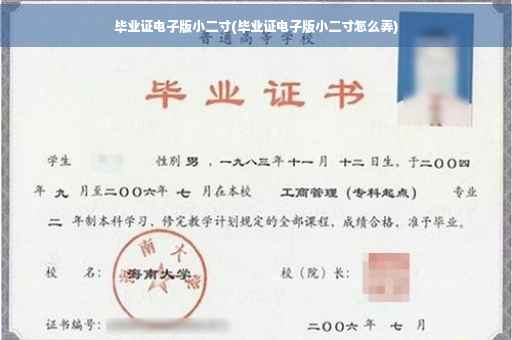 毕业证电子版小二寸(毕业证电子版小二寸怎么弄)
