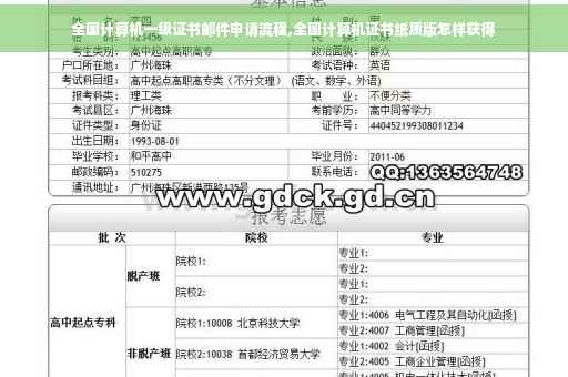 全国计算机一级证书邮件申请流程,全国计算机证书纸质版怎样获得