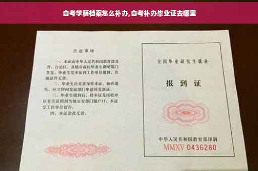 自考学籍档案怎么补办,自考补办毕业证去哪里