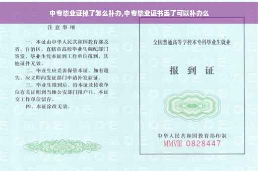 中专毕业证掉了怎么补办,中专毕业证书丢了可以补办么
