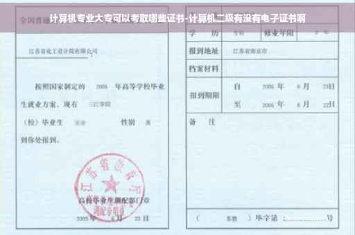 计算机专业大专可以考取哪些证书-计算机二级有没有电子证书啊