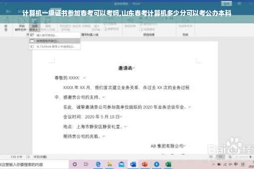 计算机一级证书参加春考可以考吗,山东春考计算机多少分可以考公办本科