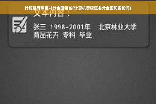 计算机等级证书分全国和省(计算机等级证书分全国和省份吗)