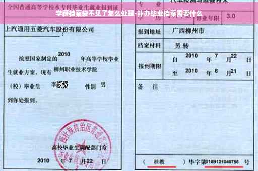 学籍档案袋不见了怎么处理-补办毕业档案需要什么