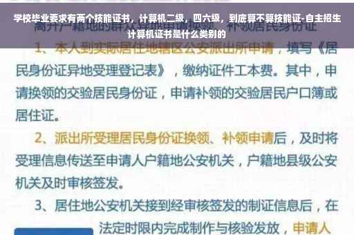 学校毕业要求有两个技能证书，计算机二级，四六级，到底算不算技能证-自主招生计算机证书是什么类别的