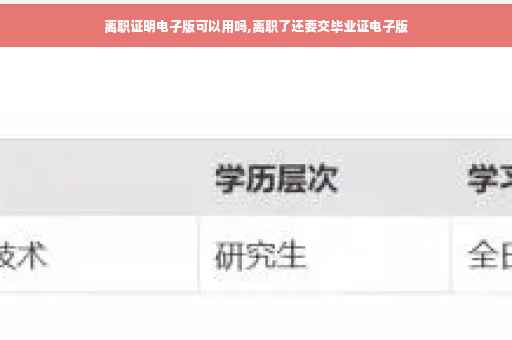 离职证明电子版可以用吗,离职了还要交毕业证电子版