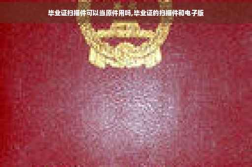 毕业证扫描件可以当原件用吗,毕业证的扫描件和电子版