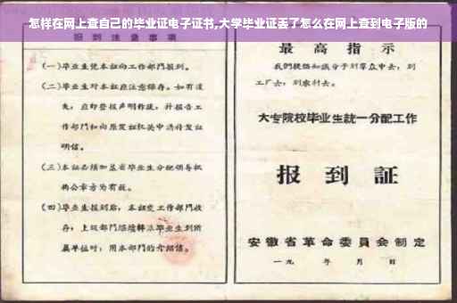怎样在网上查自己的毕业证电子证书,大学毕业证丢了怎么在网上查到电子版的