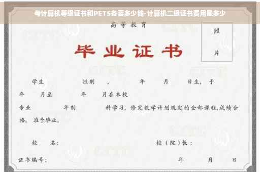 考计算机等级证书和PETS各要多少钱-计算机二级证书费用是多少