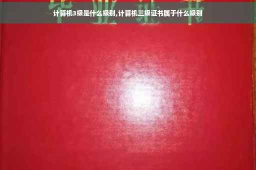计算机3级是什么级别,计算机三级证书属于什么级别