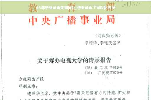 03年毕业证丢失如何补,毕业证丢了可以补办吗