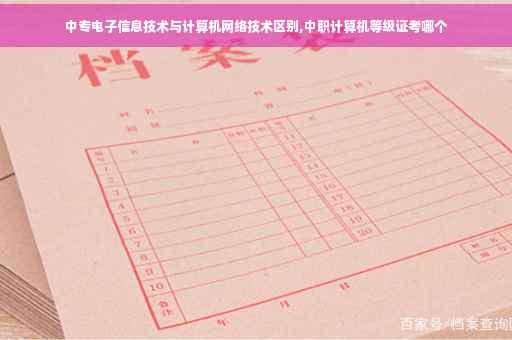 中专电子信息技术与计算机网络技术区别,中职计算机等级证考哪个