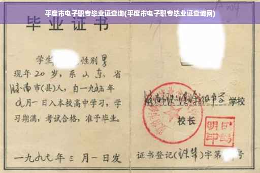 平度市电子职专毕业证查询(平度市电子职专毕业证查询网)