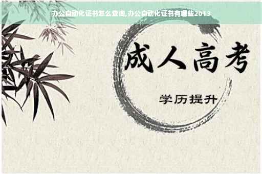 办公自动化证书怎么查询,办公自动化证书有哪些2013