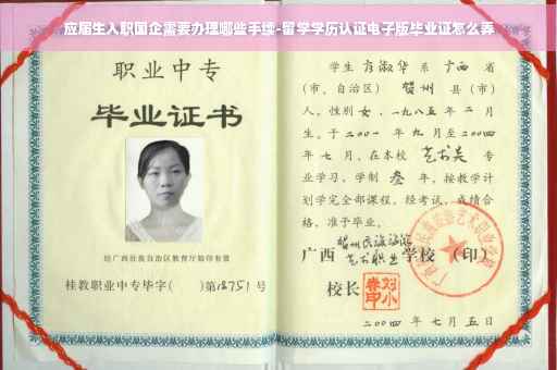 应届生入职国企需要办理哪些手续-留学学历认证电子版毕业证怎么弄