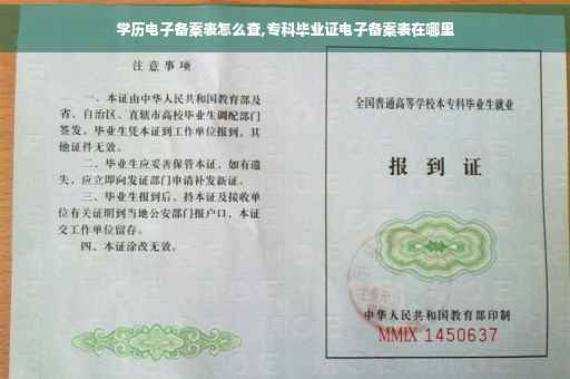 学历电子备案表怎么查,专科毕业证电子备案表在哪里