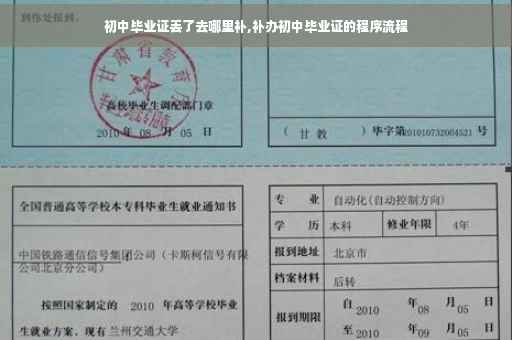 初中毕业证丢了去哪里补,补办初中毕业证的程序流程
