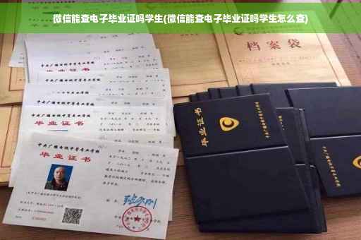 微信能查电子毕业证吗学生(微信能查电子毕业证吗学生怎么查)