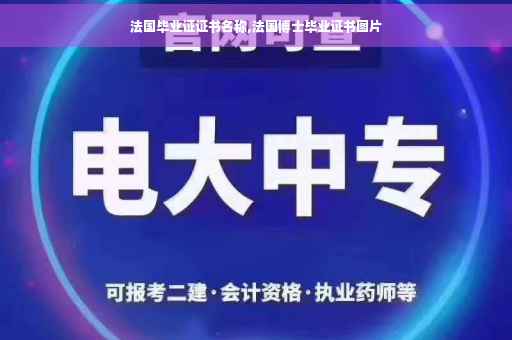 法国毕业证证书名称,法国博士毕业证书图片
