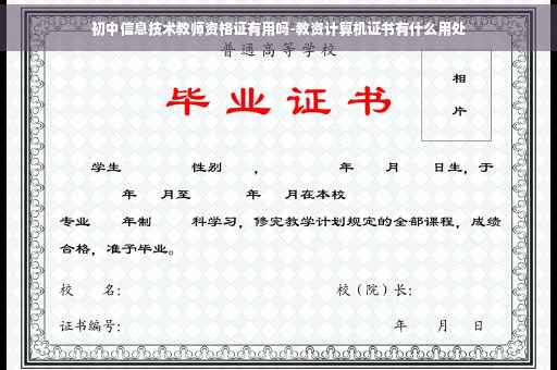 初中信息技术教师资格证有用吗-教资计算机证书有什么用处