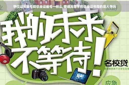 学位证书编号和毕业证编号一样么,普通高等学校毕业证书指的是大学吗