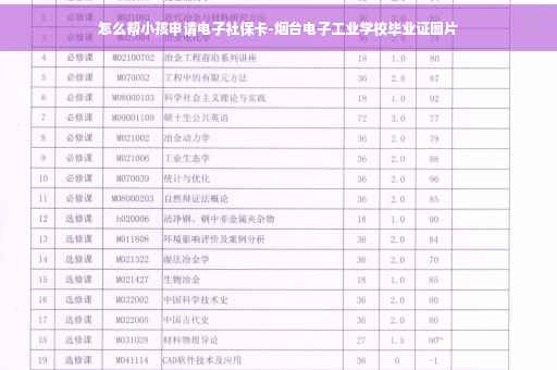 怎么帮小孩申请电子社保卡-烟台电子工业学校毕业证图片