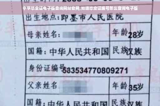 中学毕业证电子版查询网站官网,知道毕业证编号怎么查询电子版