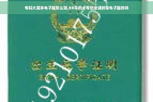 专科大蓝本电子版怎么领,88年的大专毕业证书是电子版的吗
