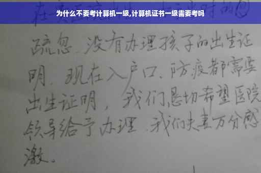 为什么不要考计算机一级,计算机证书一级需要考吗