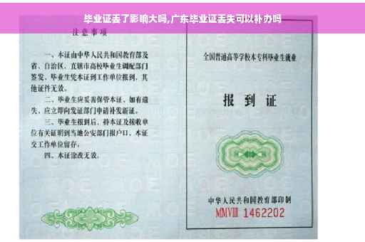 毕业证丢了影响大吗,广东毕业证丢失可以补办吗