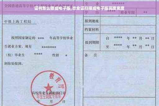 证书怎么做成电子版,毕业证扫描成电子版高度宽度