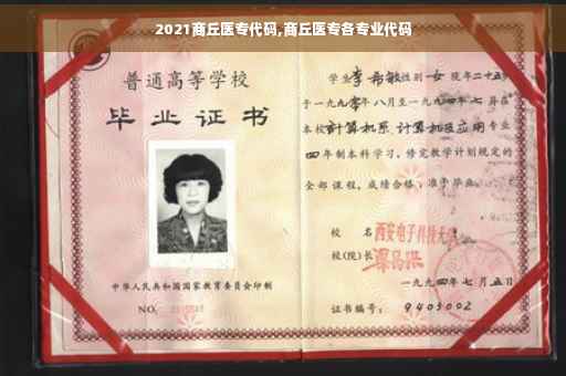 2021商丘医专代码,商丘医专各专业代码