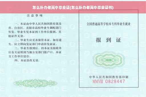 怎么补办老高中毕业证(怎么补办老高中毕业证书)