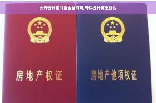 大专会计证书含金量高吗,专科会计有出路么