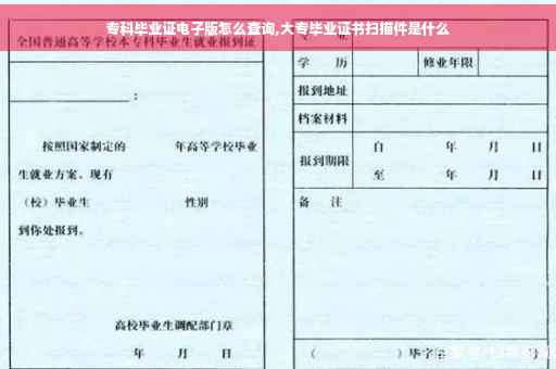 专科毕业证电子版怎么查询,大专毕业证书扫描件是什么