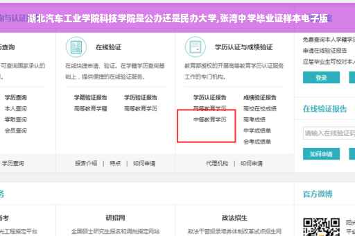 湖北汽车工业学院科技学院是公办还是民办大学,张湾中学毕业证样本电子版