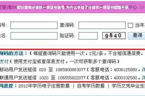 如何查询计算机一级证书编号,为什么申请了计算机一级证书却查不到